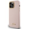 Guess GUHCP15LSMBSLP iPhone 15 Pro 6.1 różowy/pink hardcase Silicone Script Metal Logo & Frame